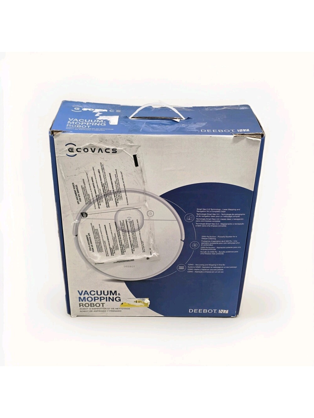 Ecovacs Deebot N7 Robotic Vacuum Cleaner and mop For Parts As-is
